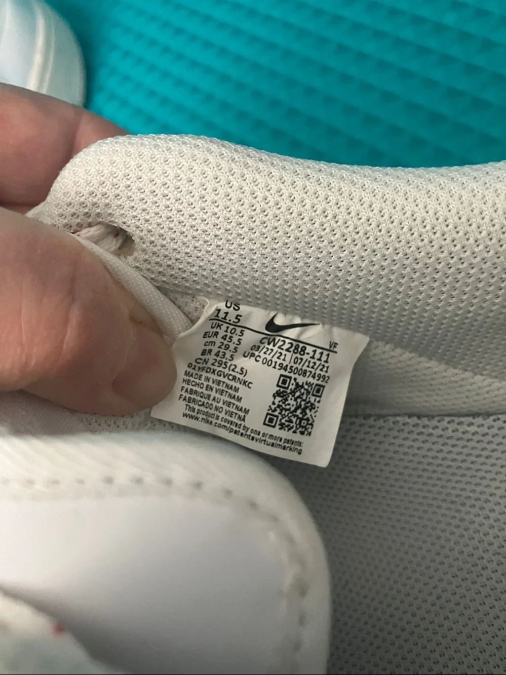 Nike Air Force 1 Customized Puerto Rican flag designs White Sneakers | 11.5